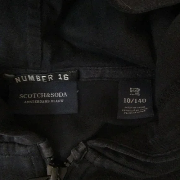 AMS BLAUW SCOTCH & SODA Hoodie Sweater Full Zip rock lobster spellout Sz 10/140 - Picture 3 of 7